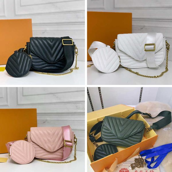 

evening bags m56461 m56466 women shoulder bag new wave genuine leather cross body twin set satchel handbag presbyopic mini package multi poc