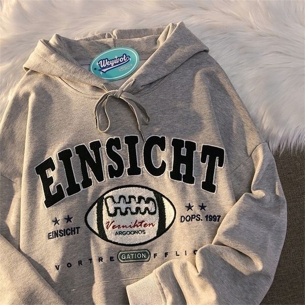 

womens hoodies sweatshirts american retro print hooded plus velvet thick sweatshirt brand loose all match design couple jacket hoodie coat 2, Black