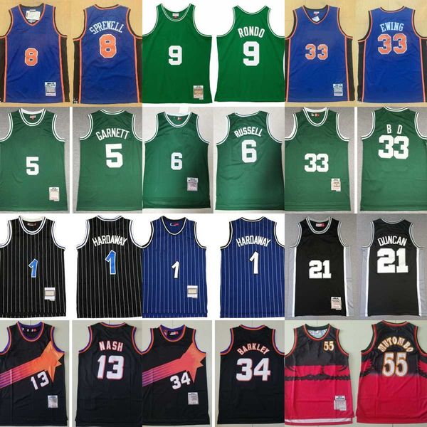 

mitchell and ness basketball jerseys steve smith nash dikembe mutombo kevin garnett russell bird rajon rondo alex petrovic penny hardaway ch, Black;red