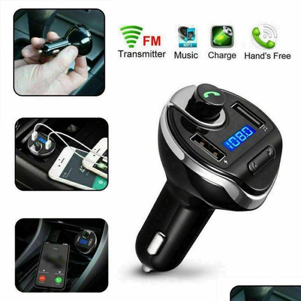 

bluetooth car kit b9 usb car mp3 wireless double bluetooth kit hands- fm transmitter radio with mic package drop delivery 2022 mobile dhzwx