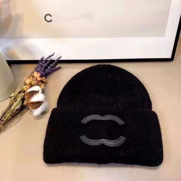 

designer brand men's beanie hat women's autumn and winter small fragrance style new warm fashion all-match ce letter knitted hat, Blue;gray