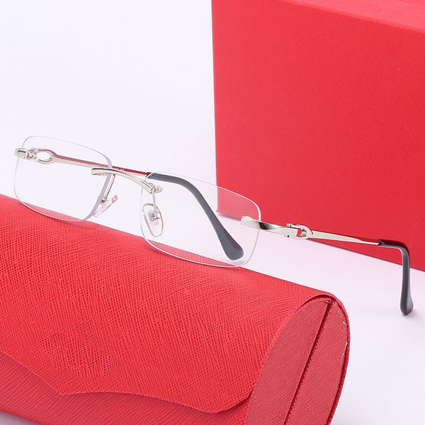 

sonnenbrille designer glasses mens sunglass men frameless shades retro metal rimless optical buffs lentes de sol eyeglasses carti glasses, White;black