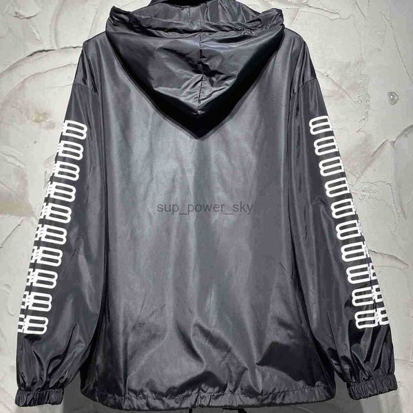 

men's jackets balencaigass designer fashion brand letter buckle print versatile windbreaker hooded coat men women's outer jacket, Black;brown