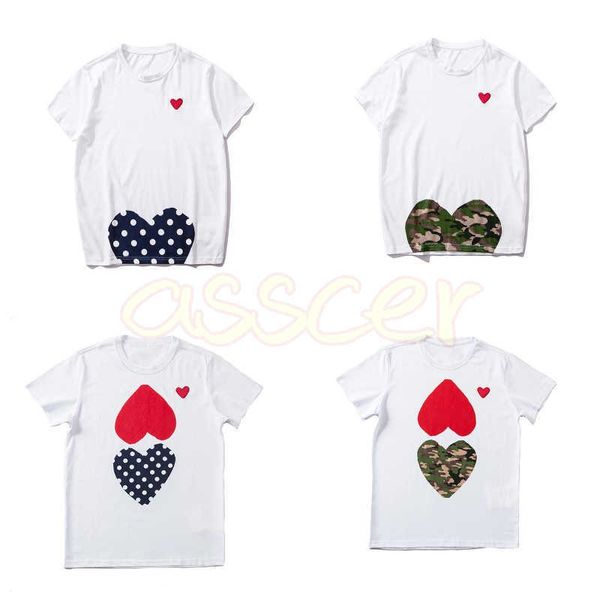 

mens white t shirts couples fashion camouflage red heart tees womens round neck short sleeve asian size s-xl, White;black