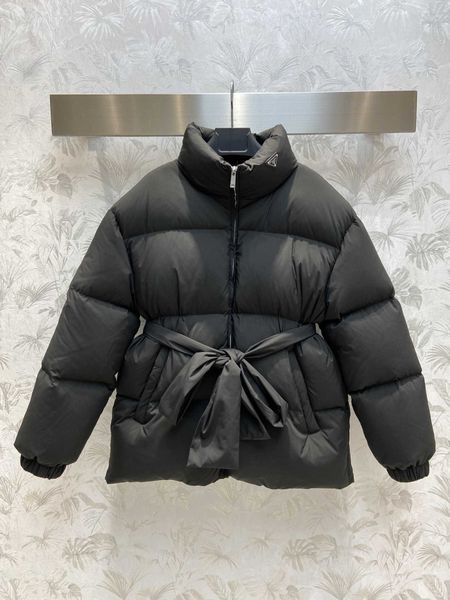 

cottons coats women's leather & faux cotton dress version autumn and winter new triangle collar outline strap decoration bread coat cot, Black