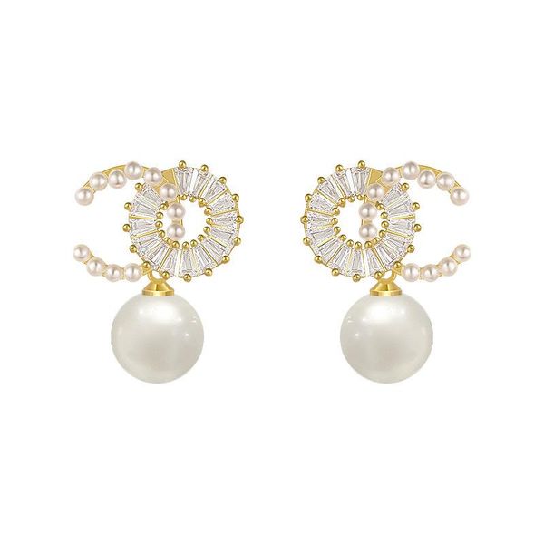 

2022 fashion earring metal coating for women casual professional studs, Golden;silver