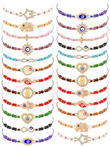 

charm bracelets evil eye pack jewelry bracelet mexican adjustable handmade heart for women men drop delivery 2022 amibp, Golden;silver