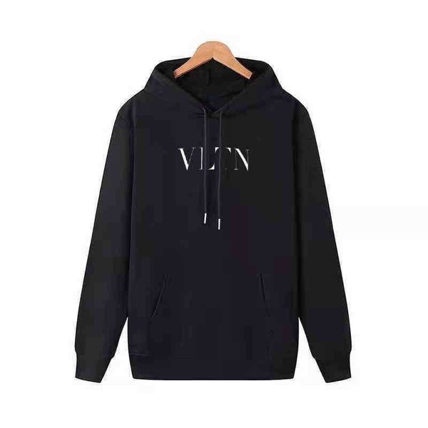 

designer vlts classic luxury hoodie letter printing autumn winter fashion mens and womens pure cotton sweater pullover hooded, Black
