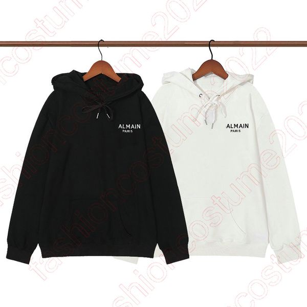 

women exclusive - cotton sweatshirt with ba paris logo print american vintage men's hoodies funny graphic loose fashion pullovers casua, Black