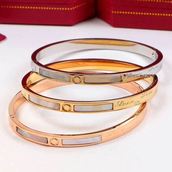 

women lovers bracelet personalised bangle men titanium steel bracelets for lover gold silver rose fashion bracelet jewelry personality hip-h, Black