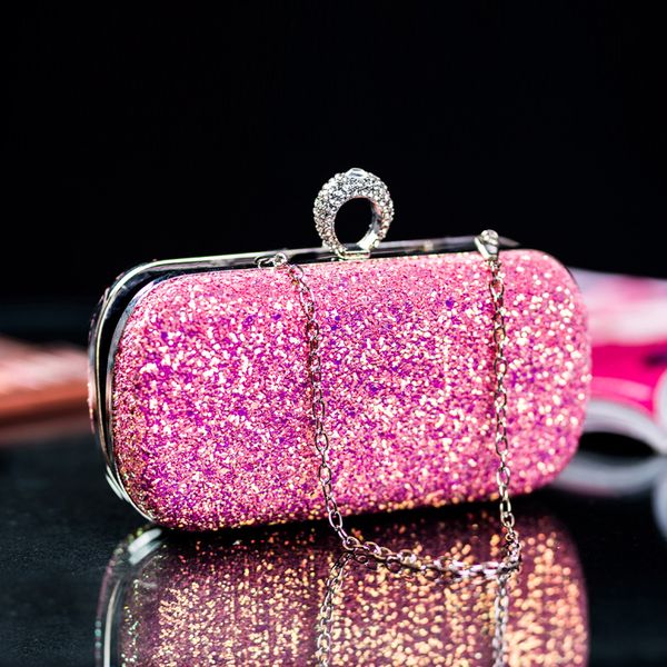 

evening pink clutch purse bags women bling sequins handbags new fashion designer luxury phone bag crossbody small bag
