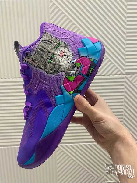 

basketball shoes sport shoe trainner sneakers with box 2022 queen city black red grey lamelo ball mb1 rick and morty men size 7-12