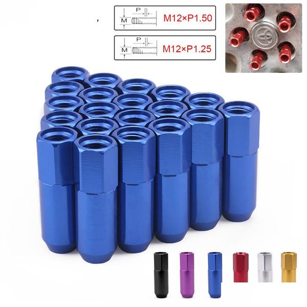 

wheel bolt nut wheel lug nuts 20 pcs 60mm racing aluminum m12x1.5/m12x1.25 nut with logo rs-ln011 12x1.5 socket drop delivery 2022 m dhgky