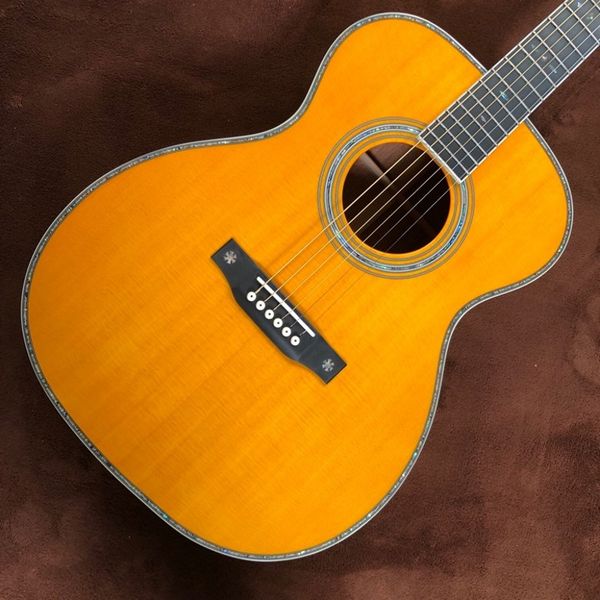 

om mold surface yellow paint surface 40 inch solid wood acoustic guitar