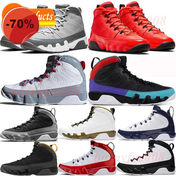 

mens 9 basketball shoes fire red 9s men black anthracite chile cool grey og space jam particle grey statue unc university gold trainers
