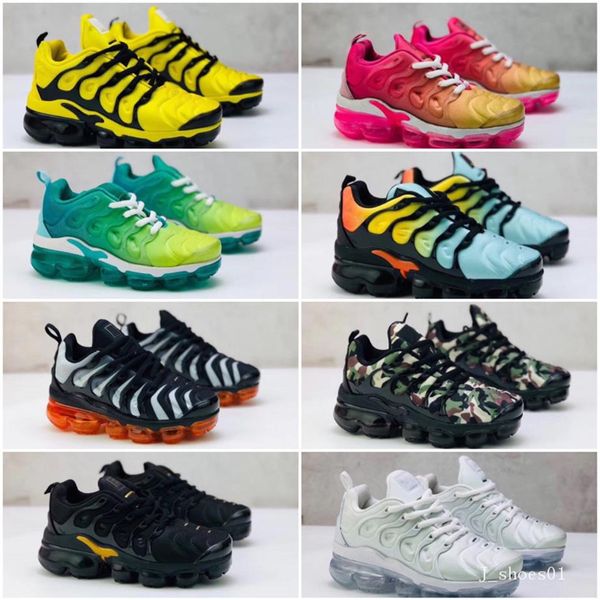 

2021 tns running shoes for boys girls kids black red white tn cushion surface sneakers trainer shoe size 24-35321j