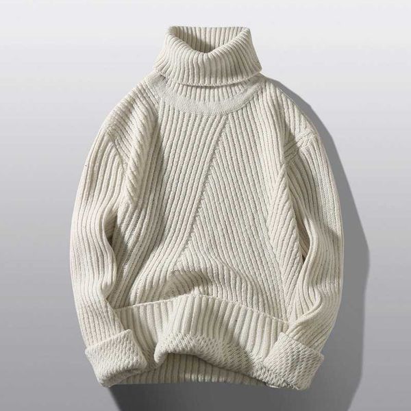 

men's sweaters autumn winter turtleneck pullovers solid color long sleeve slim fit youth knitted casual pullover sweater men g221010, White;black