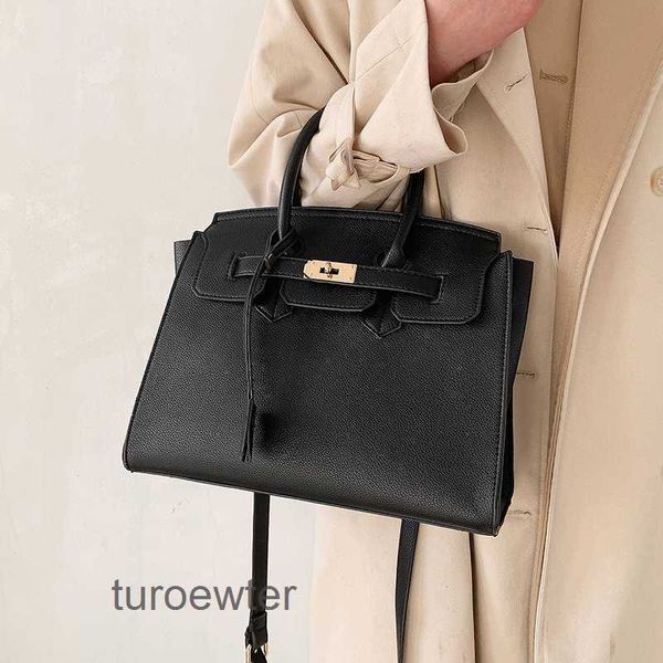 

designer bags herme women's handbag luxury genuine leather shoulder crossbody bag female 2022 autumn winter bag lychee pattern single s