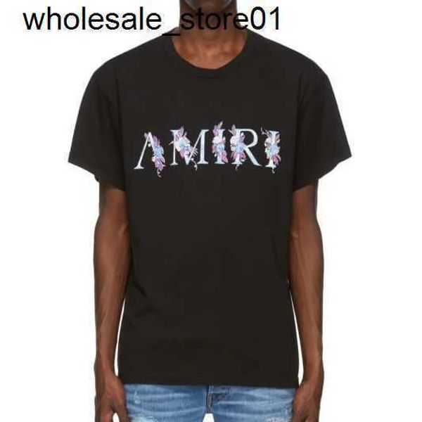 

new men's t-shirts designer amirs pattern letter printing designer fashion men women's round neck short sleeve casual t-shirt, White;black