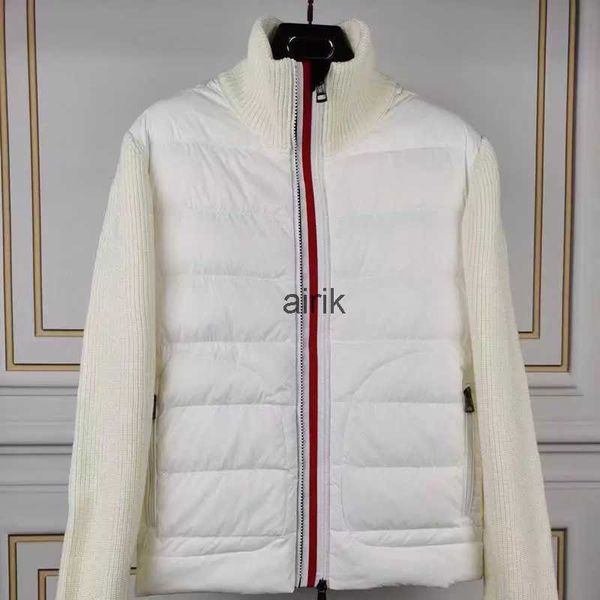 

21ss france mens down jacket letter monclair knitted women parkas panel casual coats bomber jackets designers men s clothing, Black