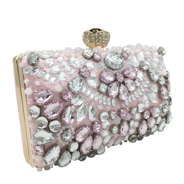 

evening bags vintage women pink beaded clutch evening purses and handbags wedding handbags bridal party bag 221010