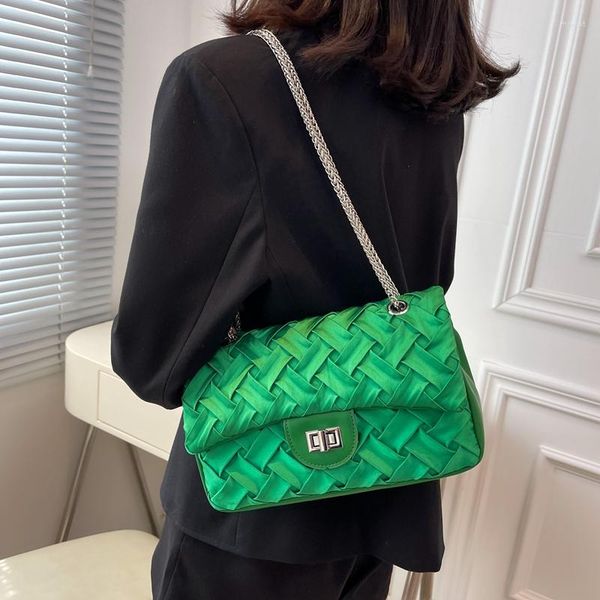 

evening bags weave small soft fabric crossbody for women brand trendy summer fashion designer shoulder bag handbags