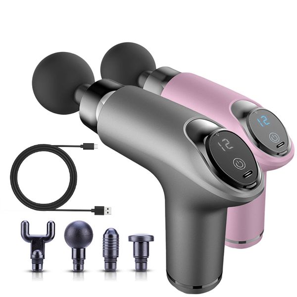 

full body massager mini massage gun muscle transparent electric 4 heads fascial relaxation mg47018 221010