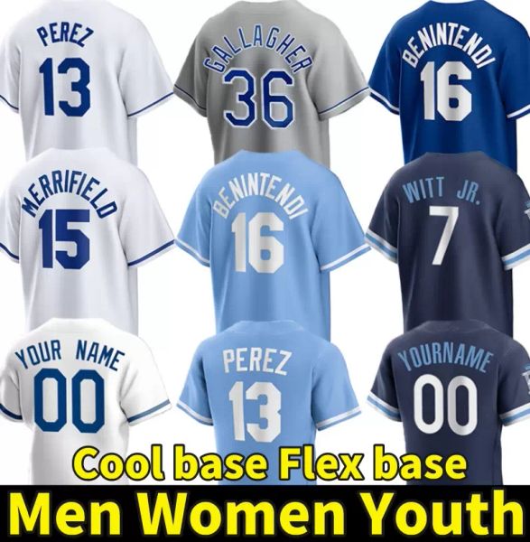 

college wear baseball2022 custom city connect jersey 7 bobby witt jr. 16 andrew benintendi 13 salvador perez 15 whit merrifield 17 dozier sa, Black