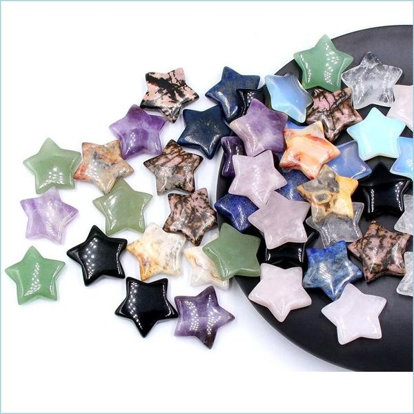 

stone litter star ornaments natural rose quartz turquoise stone naked stones decoration hand handle pieces accessories drop delivery dhjug, Black