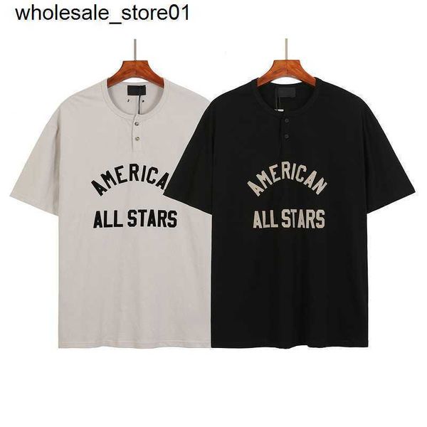 

men's t-shirts designer season essential letter short sleeve loose shirt fashion streetwear men women tee, White;black