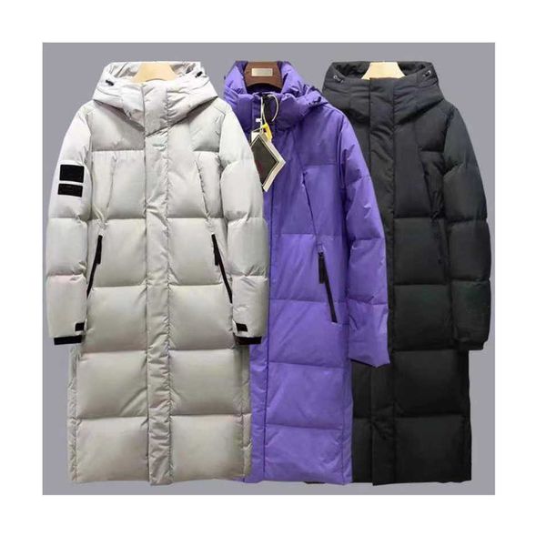 

fashion puffer jackets long down coat men's coats parkas windbreaker outdoor warm coats embroidery hooded mens jacket with hoodie zip 2, Black