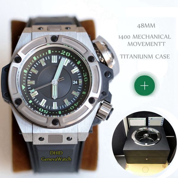 

sport luxury mens watches 4000m waterproof mechanical automatic movement designer watches 48mm king power diver titanium case rubber strrap, Slivery;brown