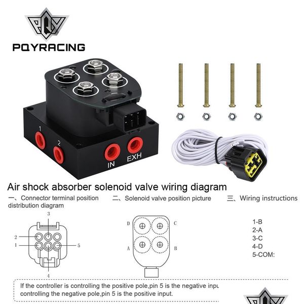 

other auto parts /motorcycle 12v solenoid vae air ride suspension manifold 0-200psi control bag pqy-esv01 drop delivery 2022 mobiles dhb0q
