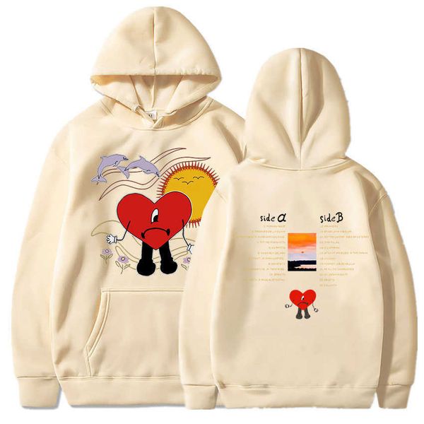

men's hoodies sweatshirts 2022 usa singer bad bunny hoodies un verano sin ti music album hoody harajuku hip hop streetwear men's h, Black