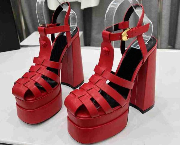 

realfine sandals 5a 8126370 vs greca maze platform sandal shoes for women size 35-42, Black
