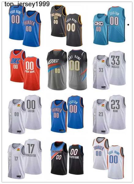 

75th basketball jerseys custom men oklahoma''city thunder''7 darius bazley 6 gabriel deck 15 derrick favors 11 theo male, Black;red
