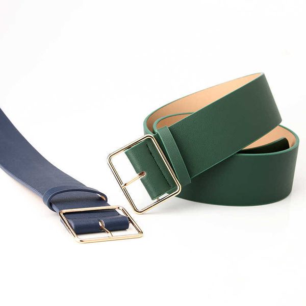 

belts 5cm width pu leather women square buckle pin jeans black chic luxury brand ladies vintage strap waistband g221010, Black;brown