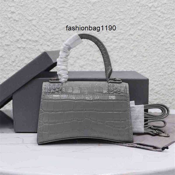 

women designer balencaigass bags crocodile bag net red pattern women's trend letter buckle portable hourglass bright