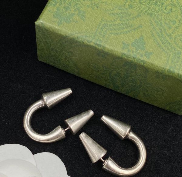 

double screw rivet charm earrings personality letter steel stamps studs eardrops cool women party show dangler jewelry, Golden
