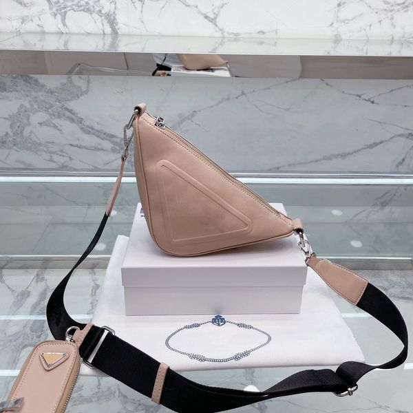 

triangle bag 2 in 1 womens shoulde bags leather and canvas diagonal crossbody luxury designers purses designer woman handbag card holder 27c