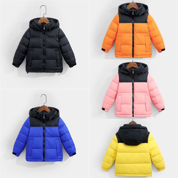 

kid chilren puffer down jackets stylist coat parka classic hooded jacket thick down outer coats boy girl windproof outerwear removable hat s, Blue;gray