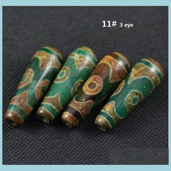 

stone stone 15x40 tibetan 2 eyes 9 dzi natural agate stones beaded antique old loose beads for diy necklace pendants drop delivery 2 dh2kv, Black