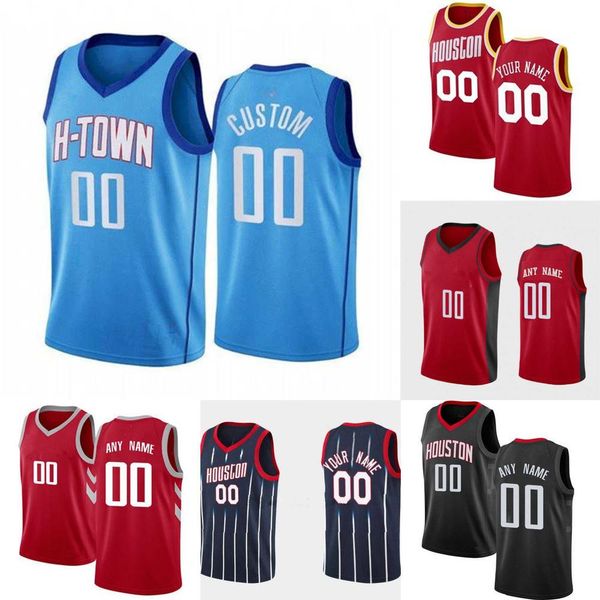 

college wearbasketball jersey 75th custom mens womens houston''rockets''16 usman garuba 0 jalen green 25 garrison mathew, Black