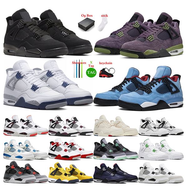 

designer basketball shoes 4s university blue black cat cactus jack womens mens trainer sports sneakers