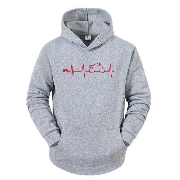 

men's hoodies sweatshirts new fashion brand man hoodies japan motorcycles heartbeat gsxr 1000 750 600 k7 hip hop leisure harajuku hoodi, Black