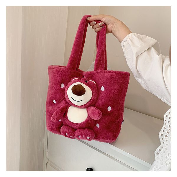 

girls fashion wistiti cartoon bear handbag girl lovely casual princess accessories dark red handbags, Black