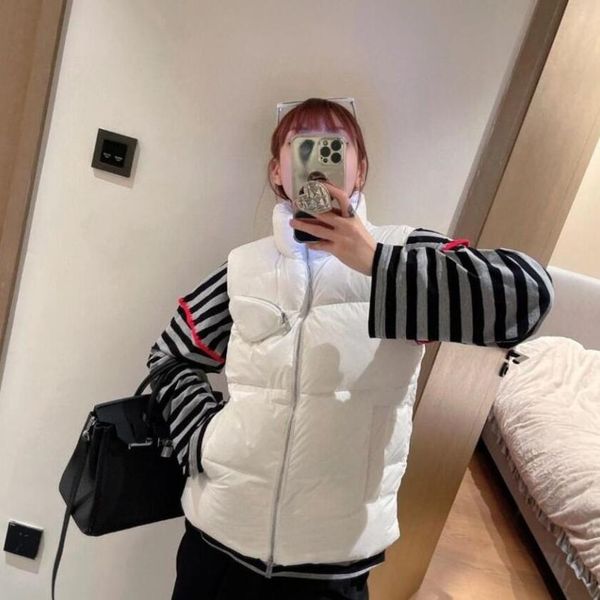 

new men's vests down coat winter puffer jacket clothing outerwear vest designer parka men jackets with letter luxury streetwear coats c, Black;white