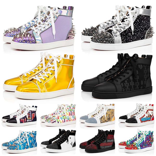 

luxury loafers red bottom designer shoes with box platform sneakers big size us 13 junior spikes mens womens casual shoe black glitter botto
