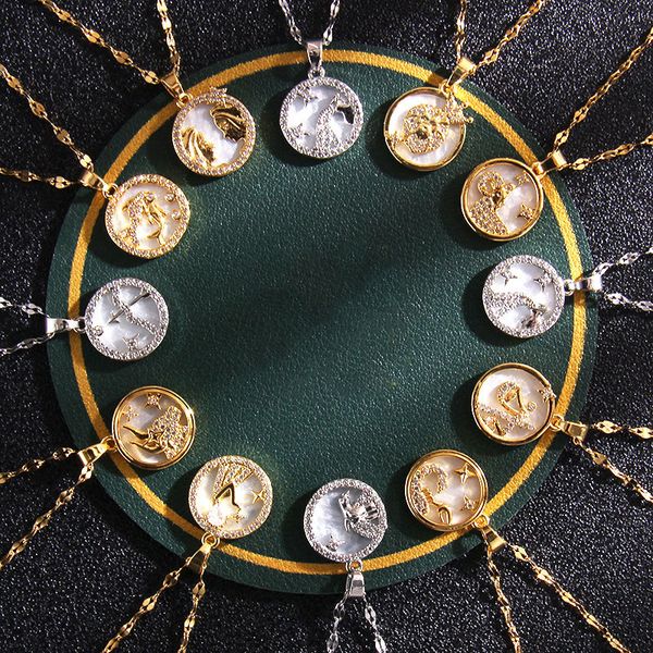 

pendant necklaces luxury necklace designers jewelry constellation diamonds necklace women titanium steel gold-plated never fade not allergic, Silver