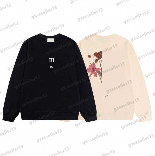 

designer sweatshirt for womens jumper floral letter logo printing hoodies cotton loose long sleeve crew neck sweatshirts 2 colors 0912, Black